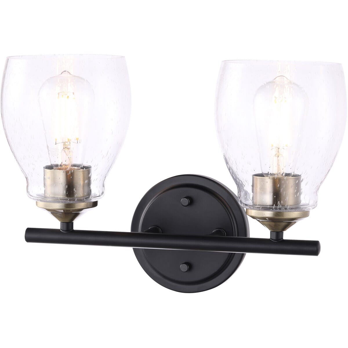 Winsley 2-Light Bathroom Vanity Light in Coal and Stained Bra