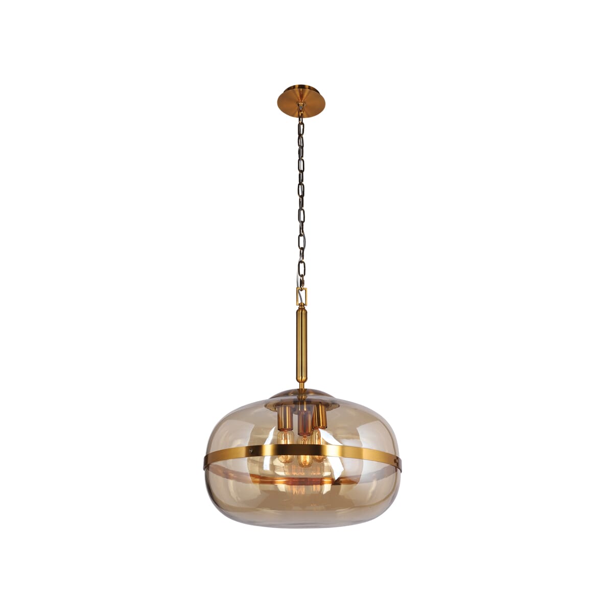 Ancient Brass Three Light Pendant from the Nottingham Collection