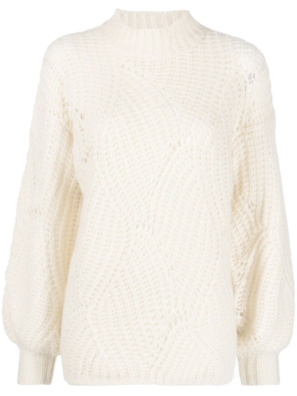 Ribbed-knit jumper - White