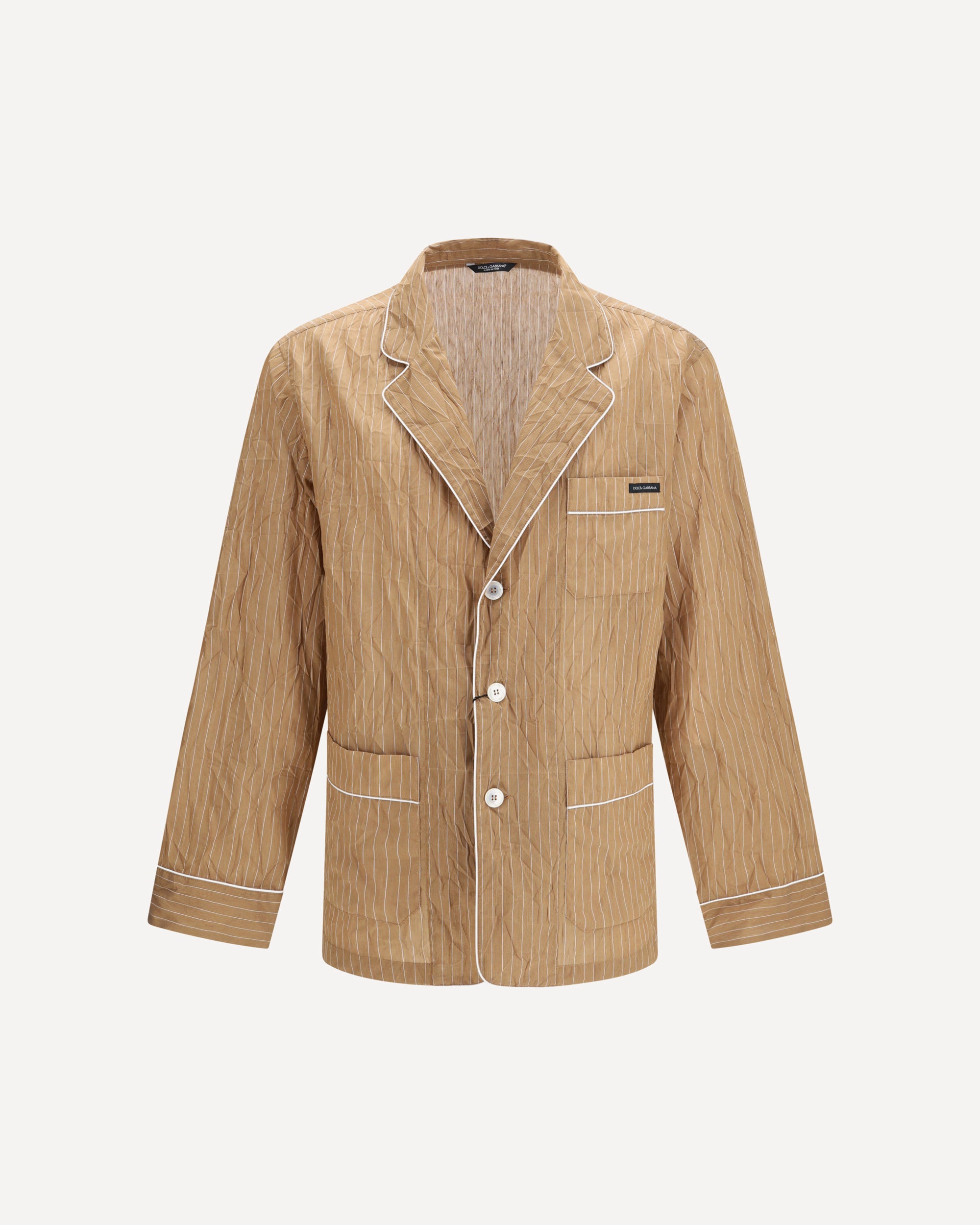 Vanity Shirt-style robe in froissé striped fabric Male 50