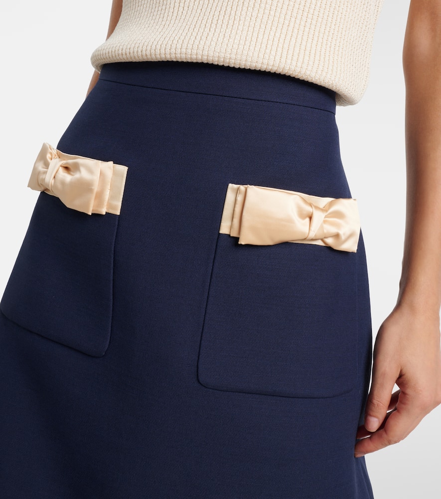 Crepe Couture bow-detail miniskirt