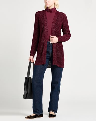 Woman Cardigan Burgundy Size ONESIZE Viscose, Metallic Polyester