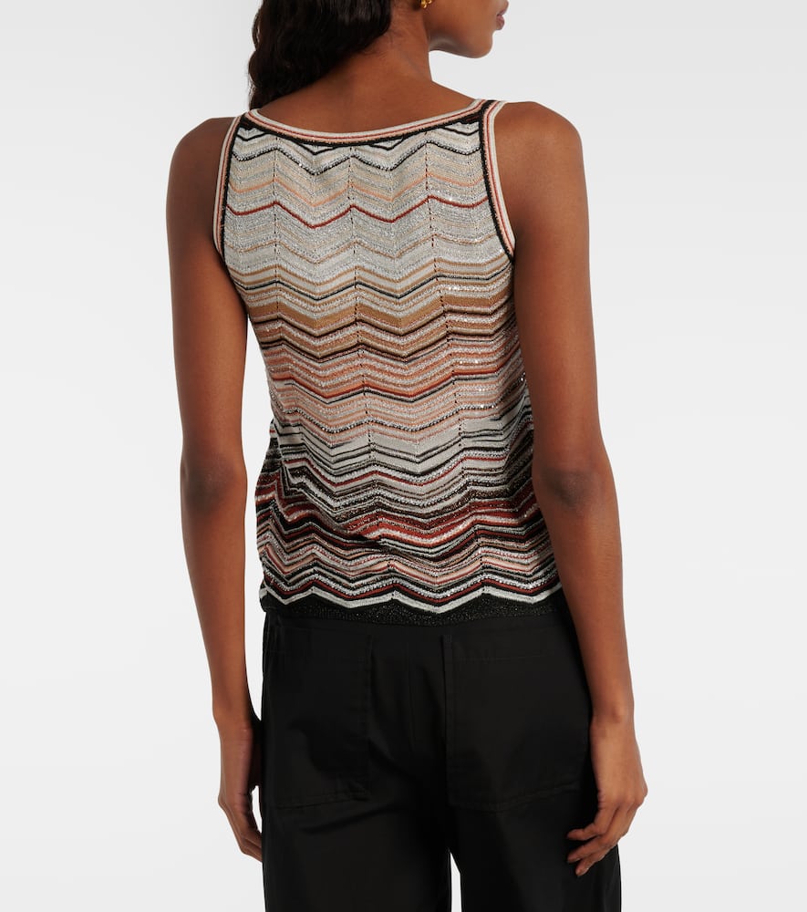 Zig Zag sequined lamé top