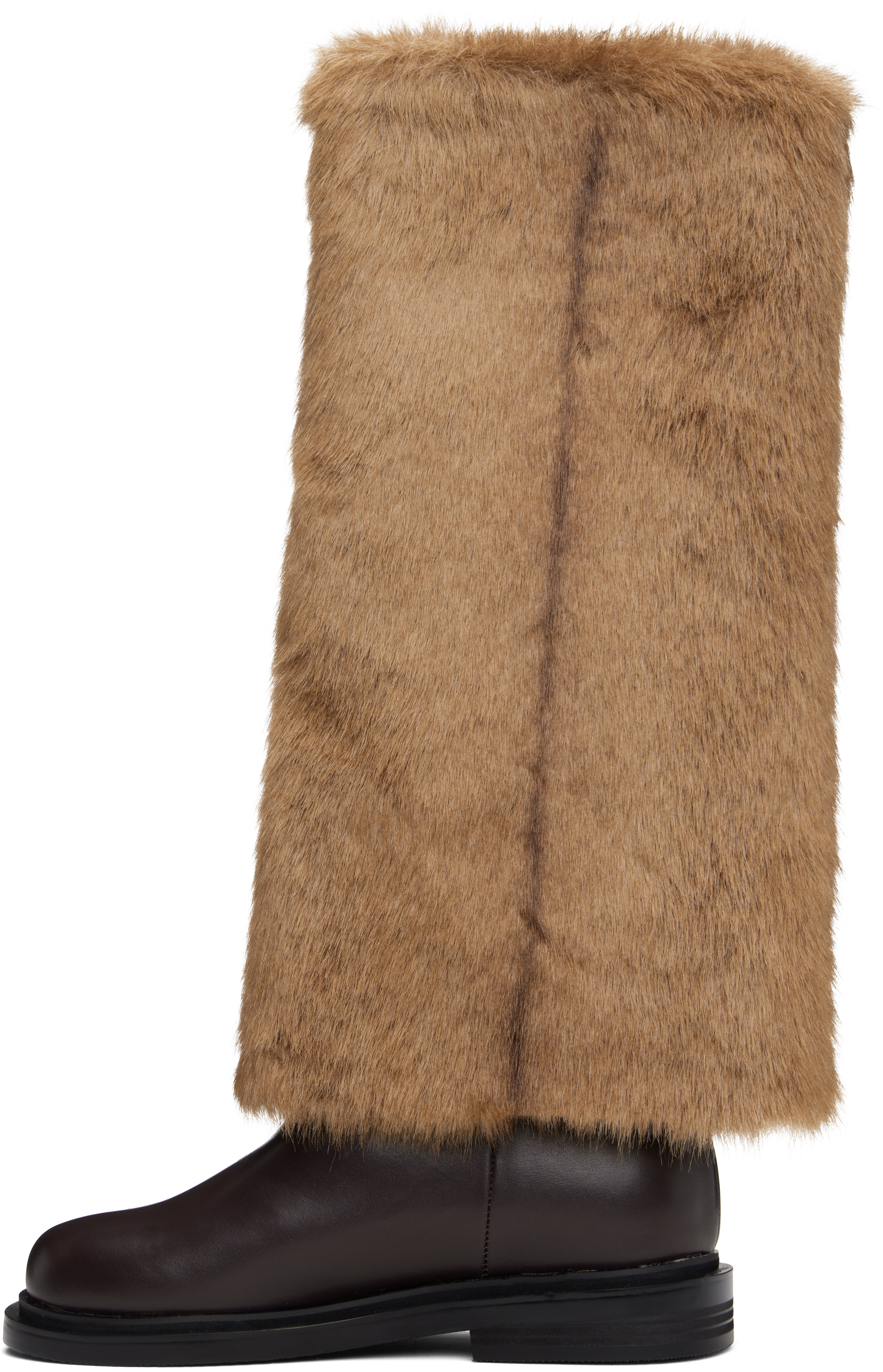 Brown Combi Socks Tall Boots