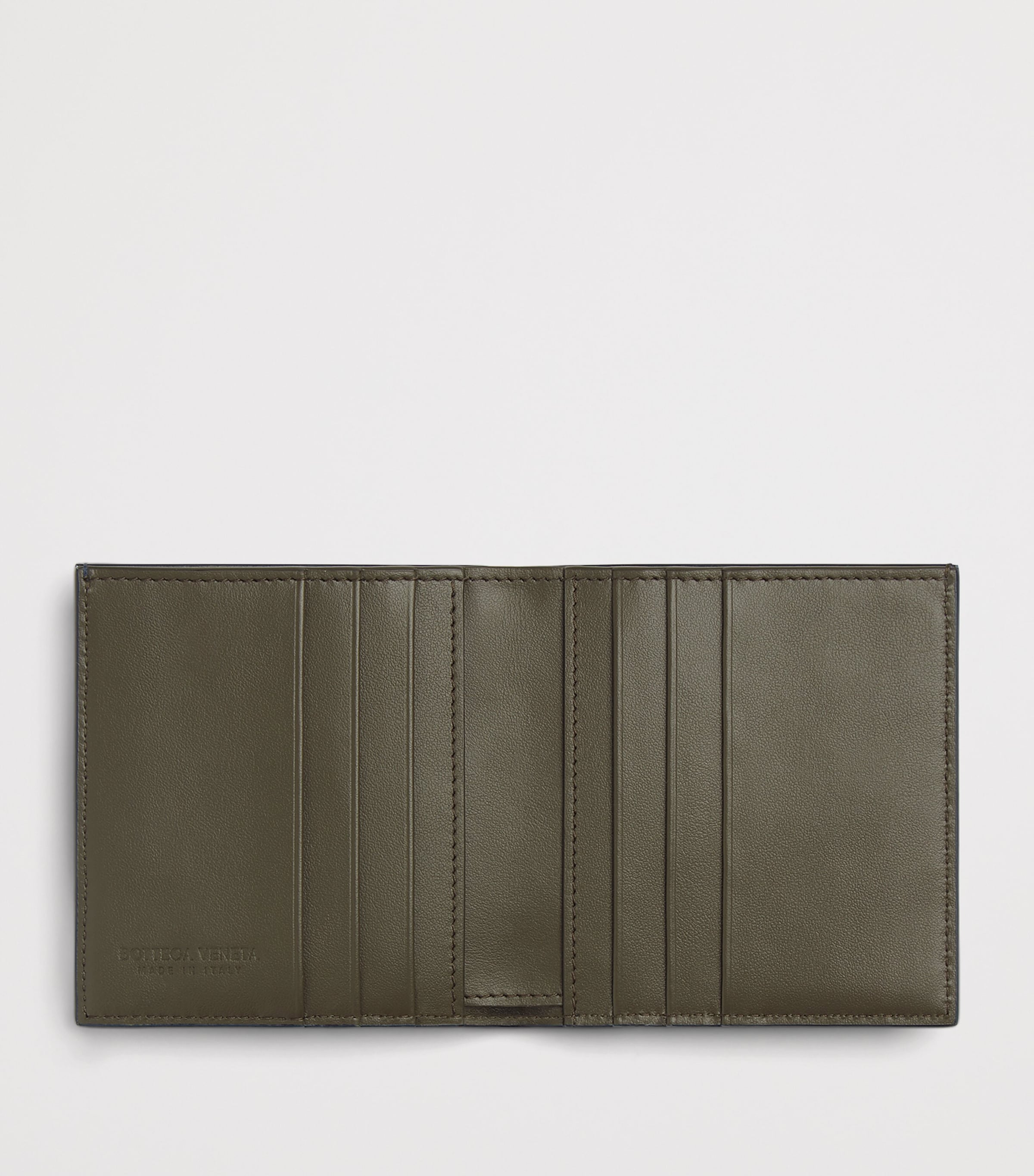 Slim Leather Intrecciato Bifold Wallet
