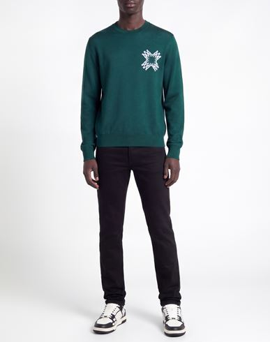 Man Sweater Dark green Size S Wool, Viscose