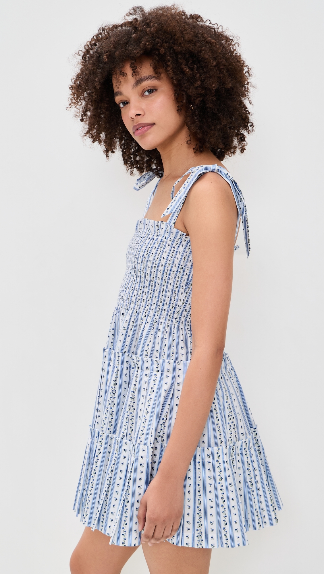 The Ribbon Charlotte Nap Dress Petal Stripe Blue