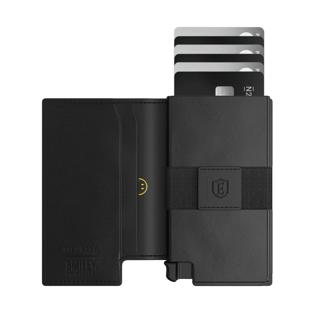 Men's Wallet - Smiley x Ekster Premium Slim Men's Wallet Trackable Wallet Leather Smart Wallet RFID Blocking