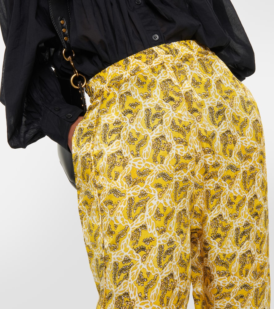 Isabel Marant Piera printed silk-blend straight pants