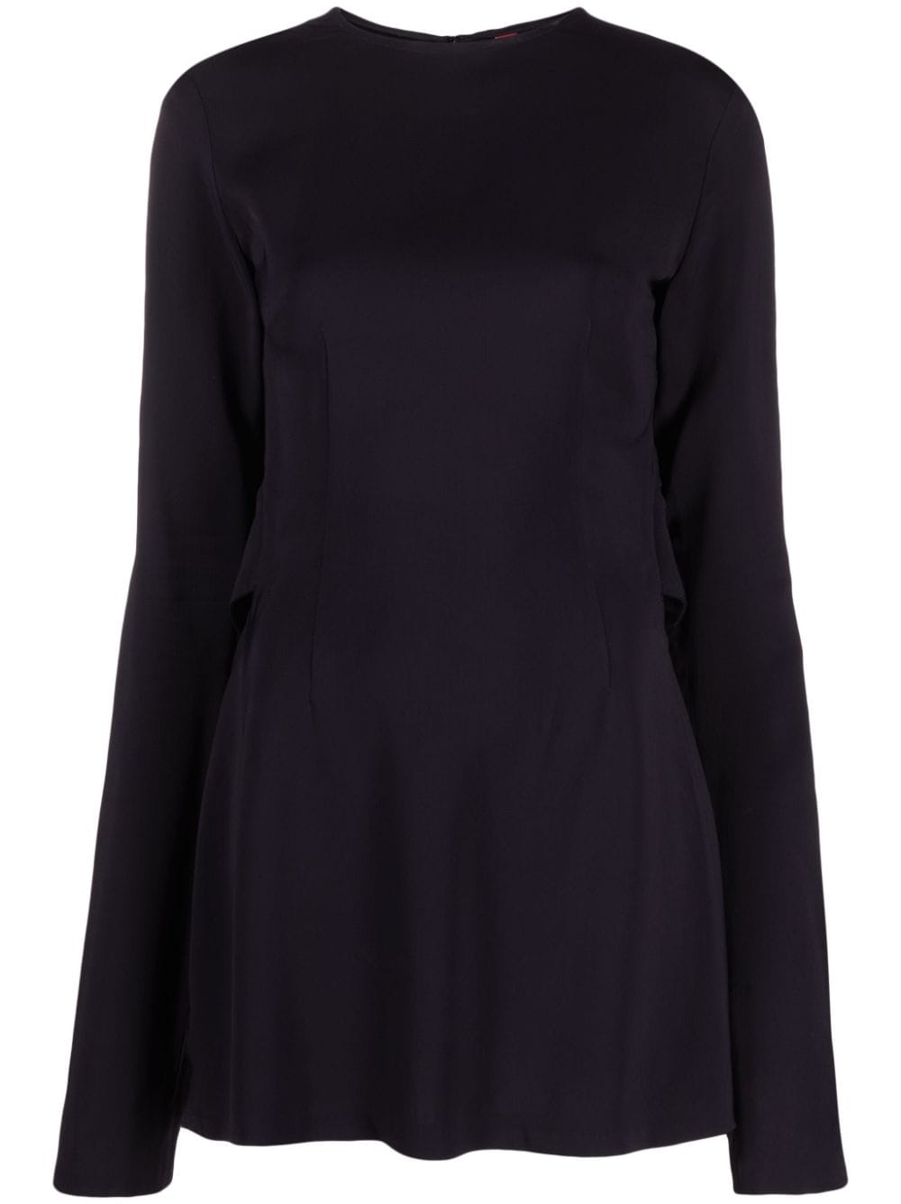 Flounced Mini Dress — Black
