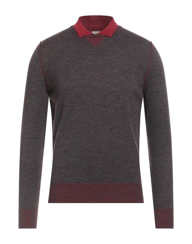 Man Sweater Burgundy Size 34 Merino Wool