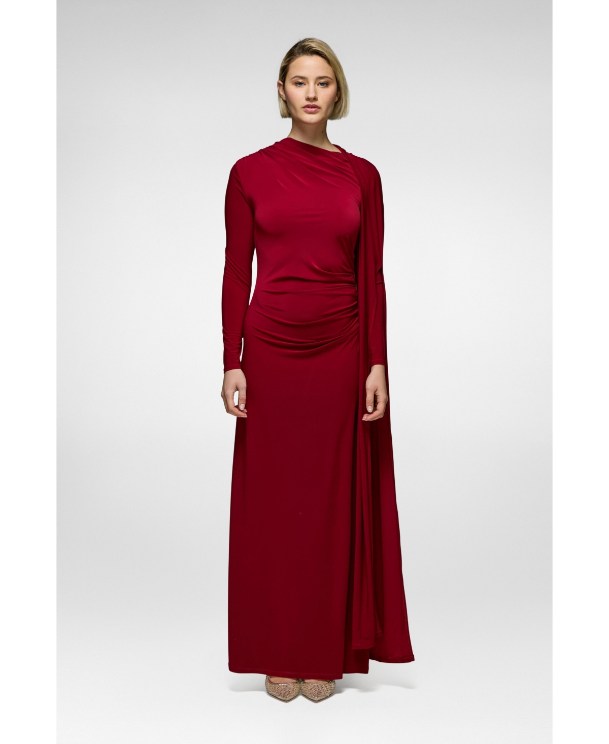 Women's Cape Dress - Wine