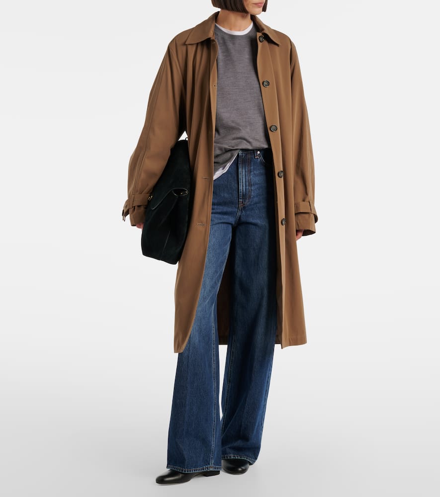 Belted cotton trench coat