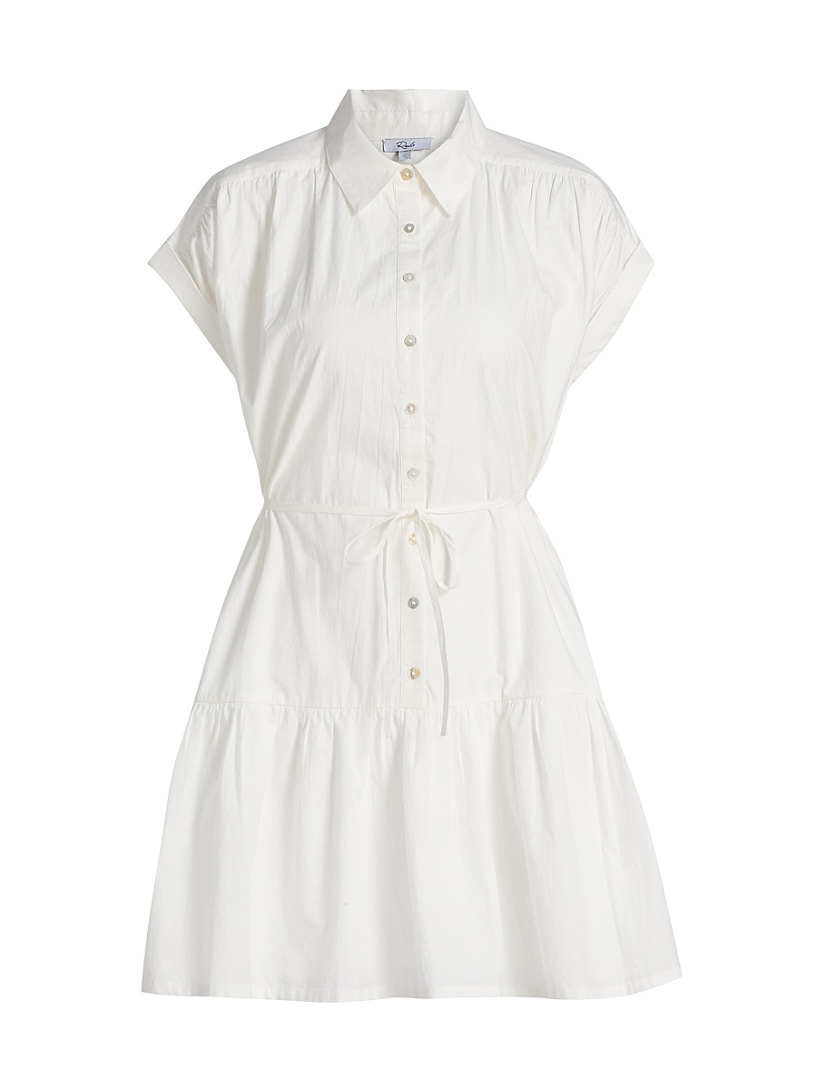 Women's Evaline Cotton Tie-Waist Minidress - White