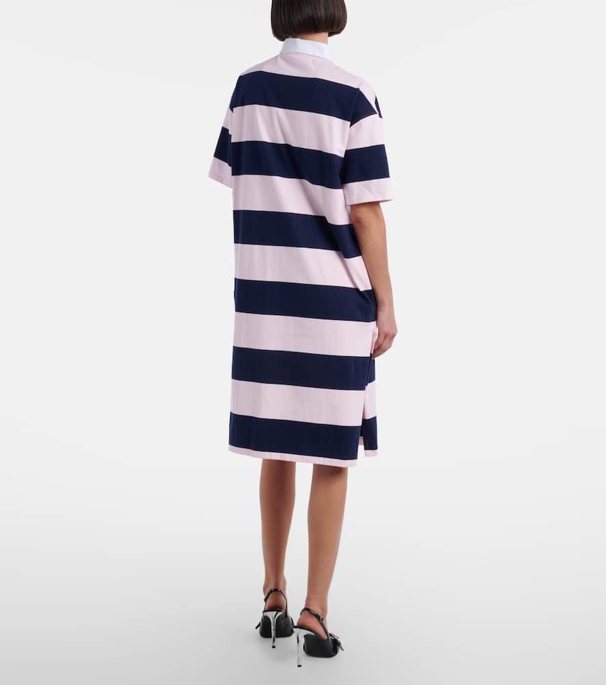 Striped cotton polo dress