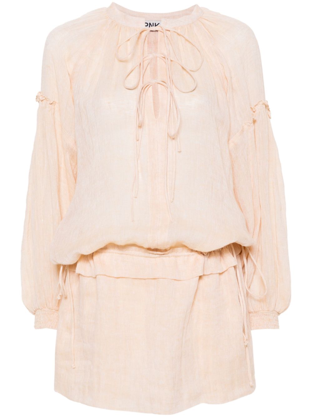 Linen mini dress - Orange