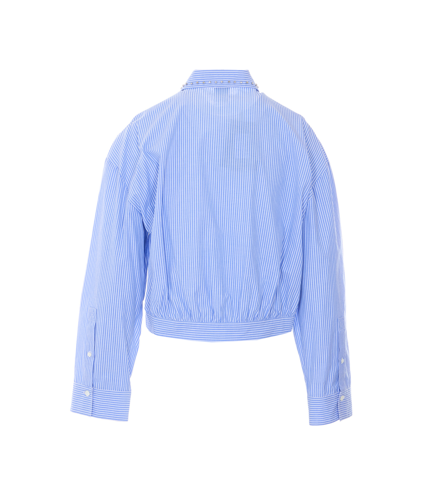 Cropped striped shirt with jewel collar - 46
