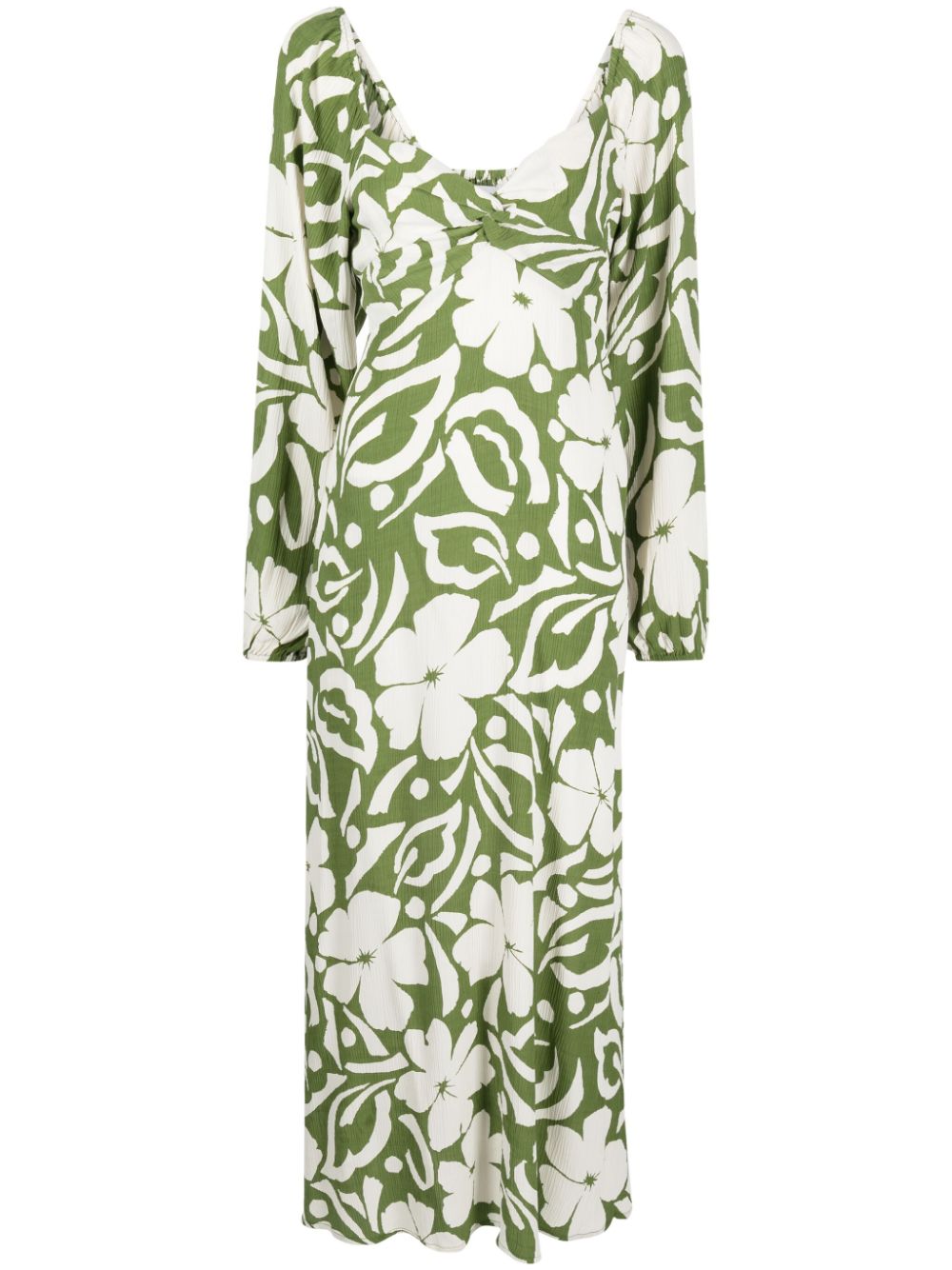 Ondina floral-print midi dress - White