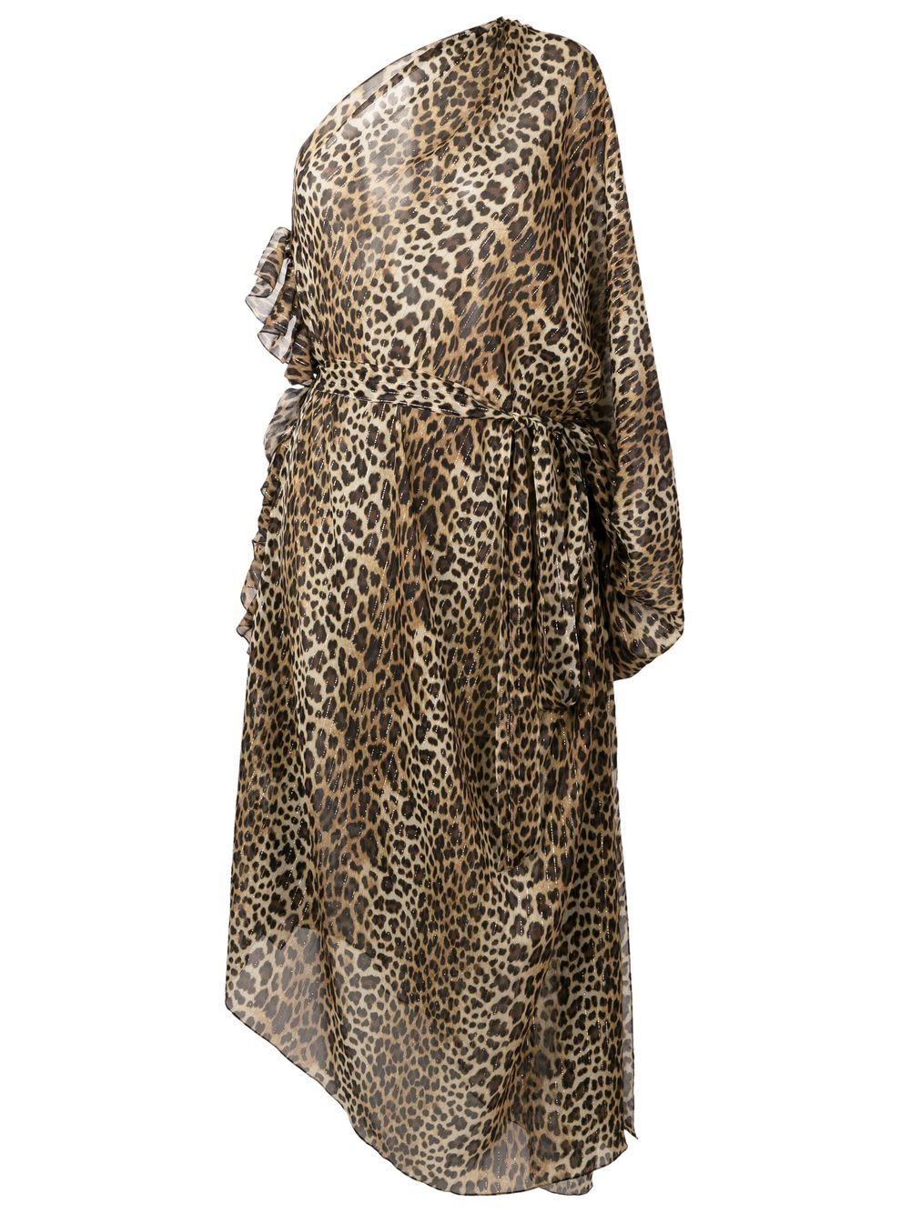 Leopard print silk beach dress - Brown