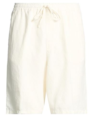Man Shorts & Bermuda Shorts Ivory Size 32 Linen