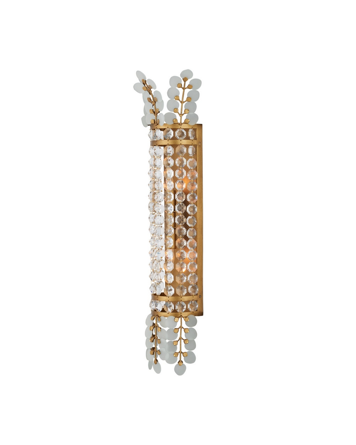 Frosted Clear Brass Wall Sconce from the Bradshaw Collection