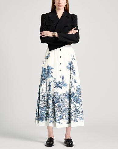 Woman Midi skirt Off white Size 4 Cotton, Silk