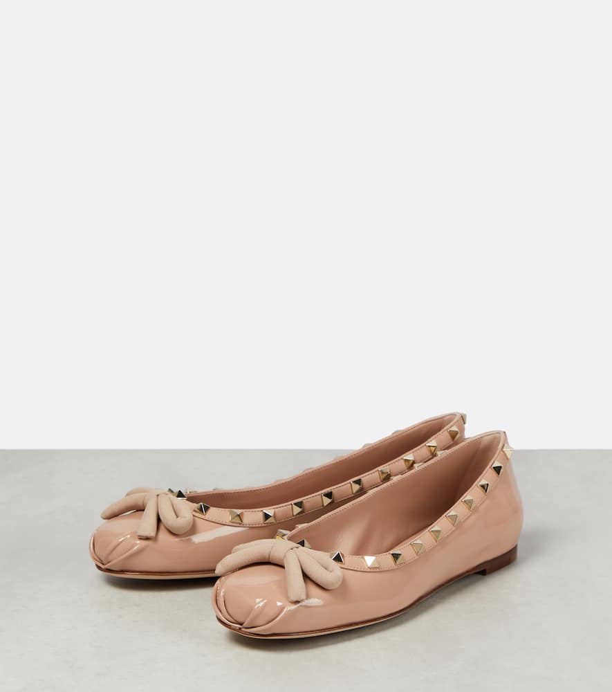 Valentino Garavani Rockstud patent leather ballet flats