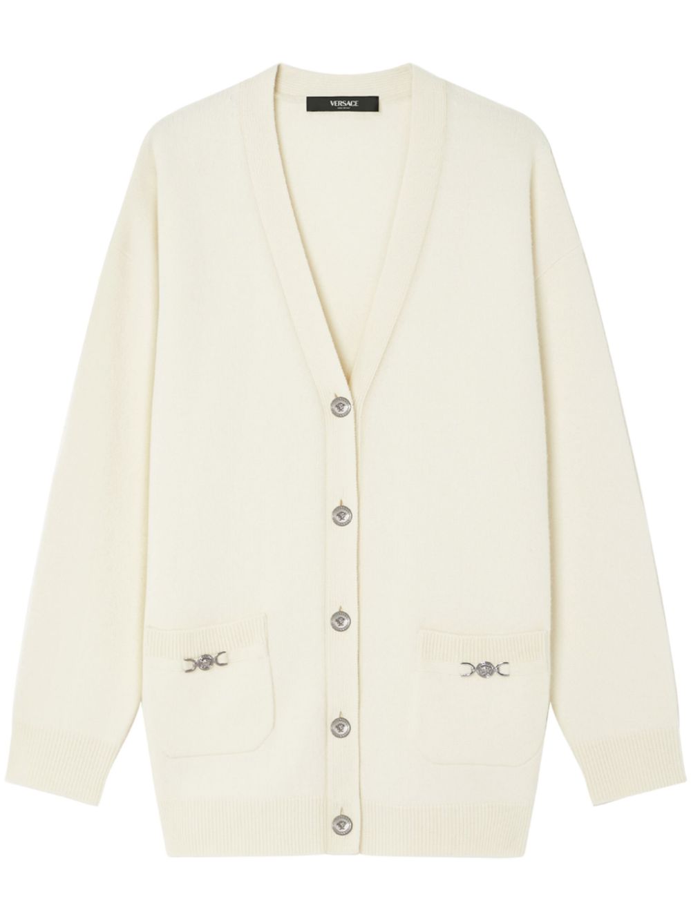 Medusa-button cardigan - Black