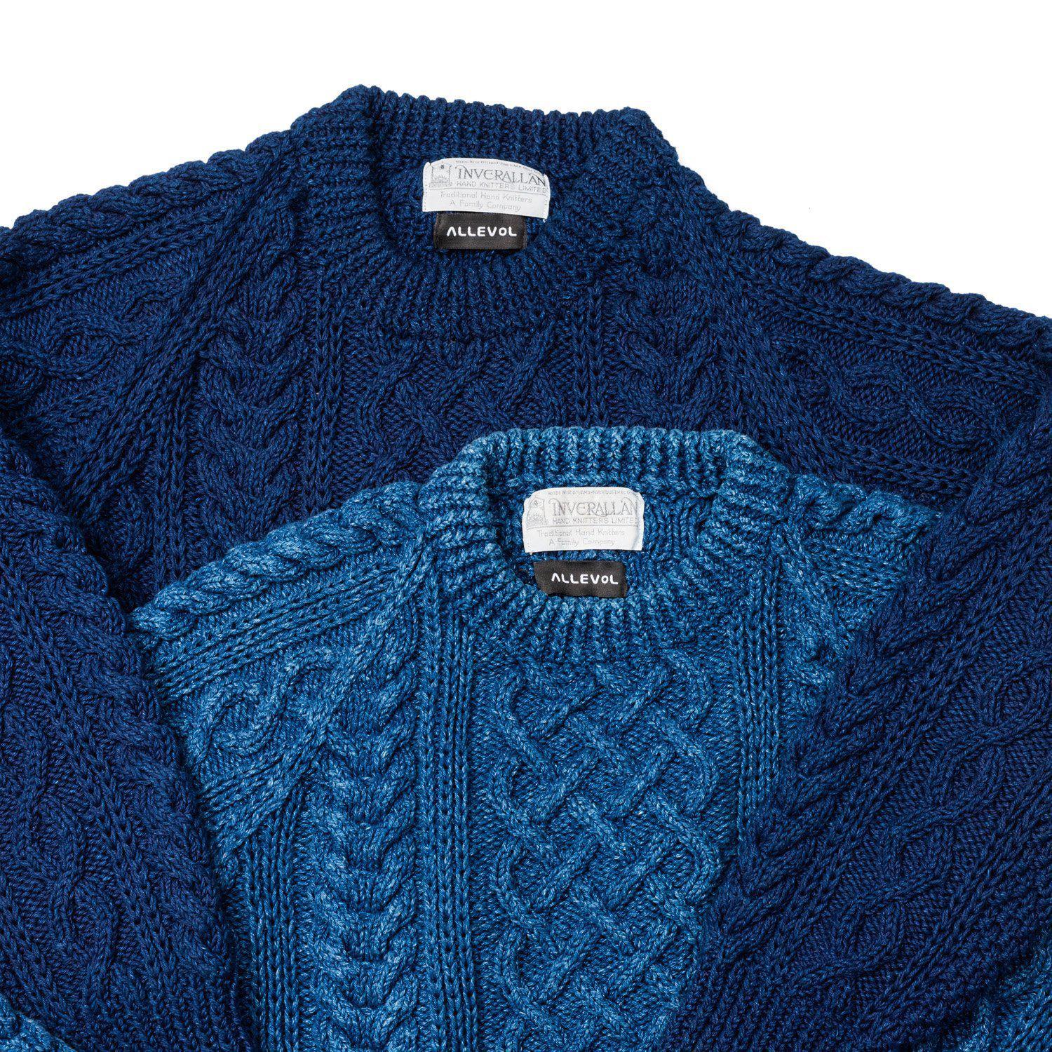 Cable Knit Crew 1A Indigo