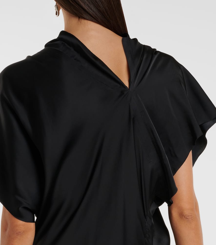 Seb draped charmeuse midi dress