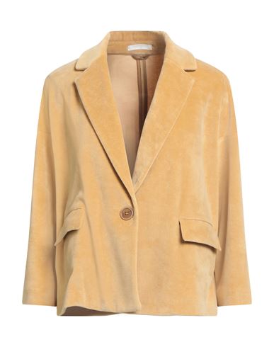 Woman Blazer Camel Size 4 Cotton, Polyester