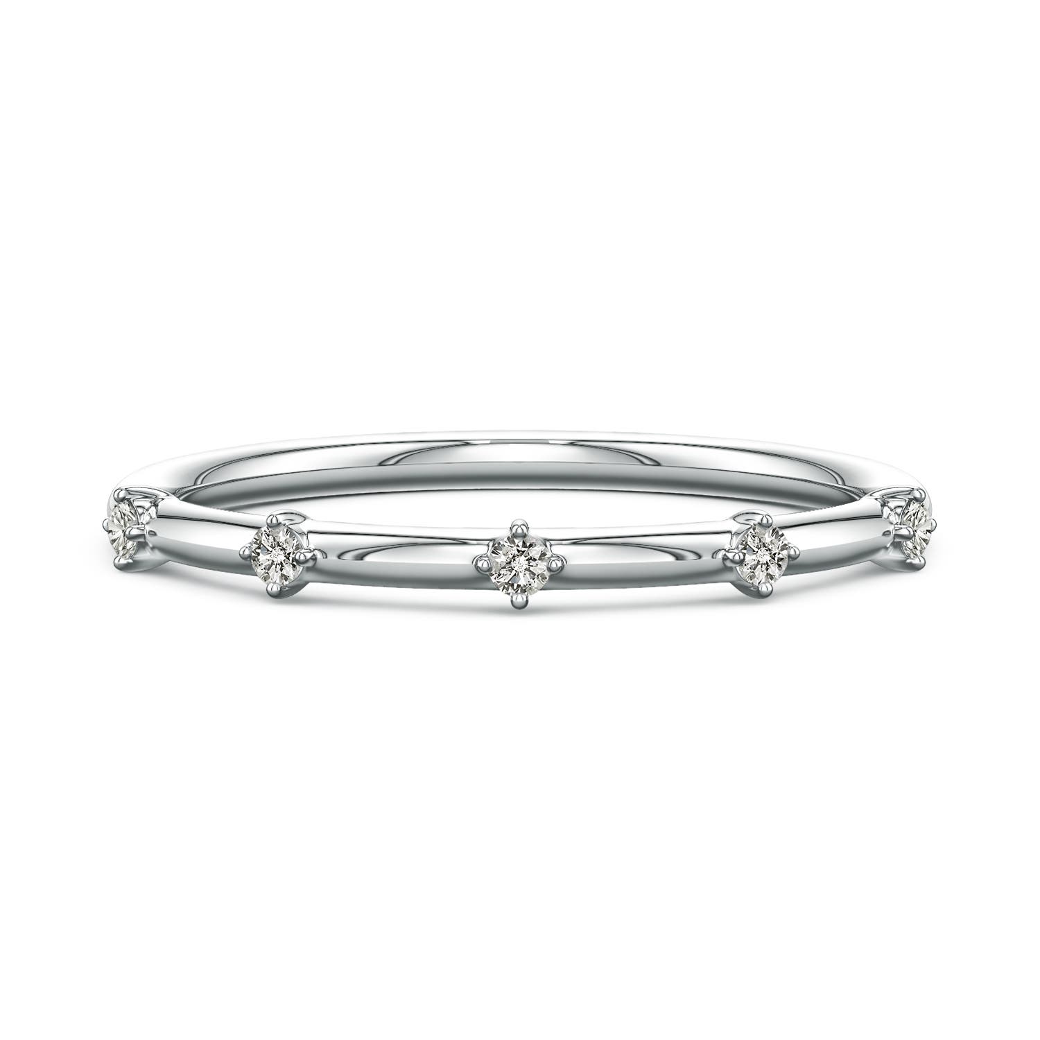 Angara 1.5 MM Round Diamond Five-Stone Station Ring in 14K White Gold
