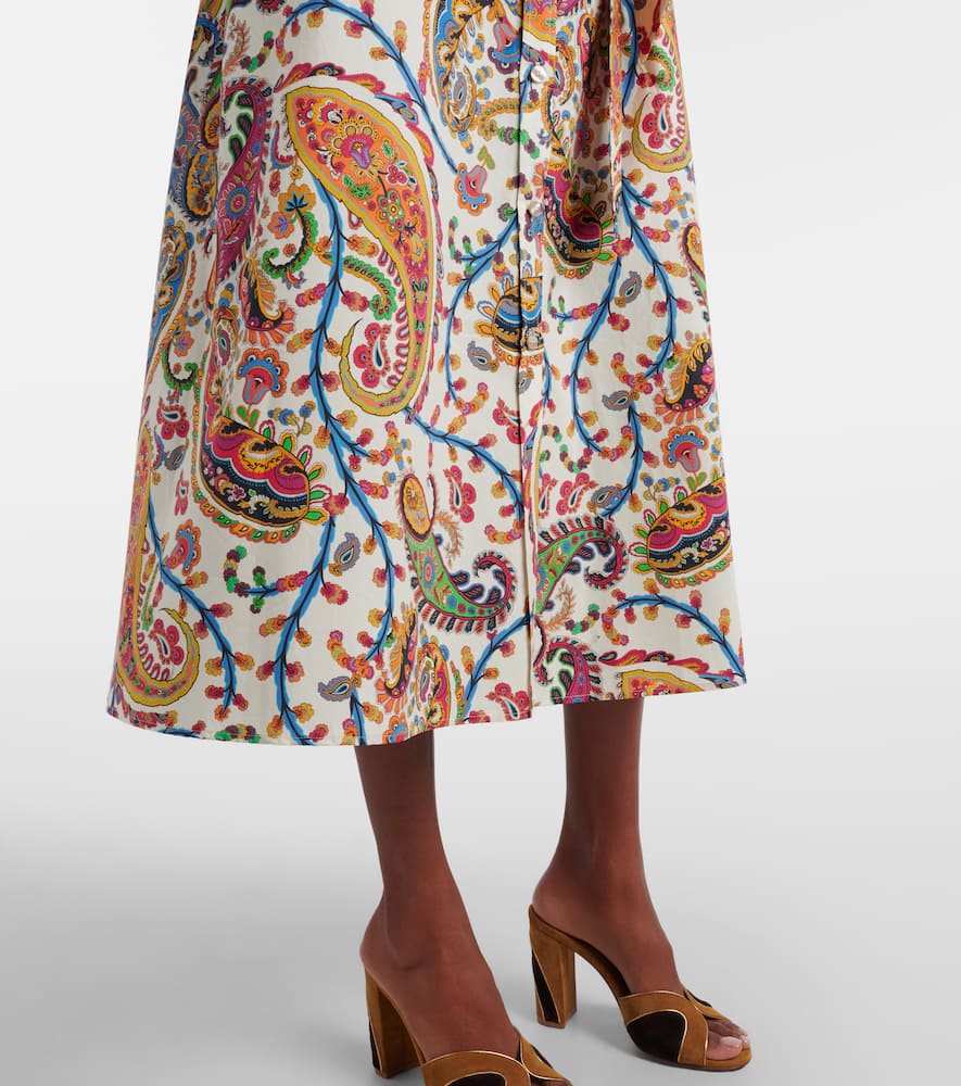 Paisley cotton wrap dress