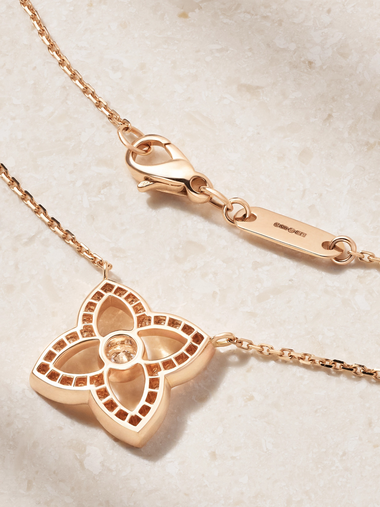 Lotus By De Beers 18-karat Rose Gold Diamond Necklace - One size