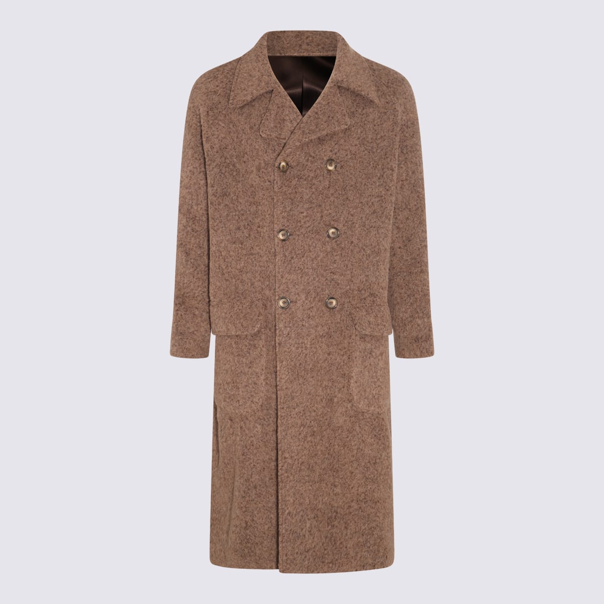 Melange Alpaca Double-breasted Coat