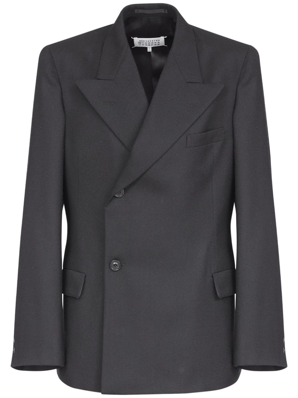 Single-breasted wool blazer - Black