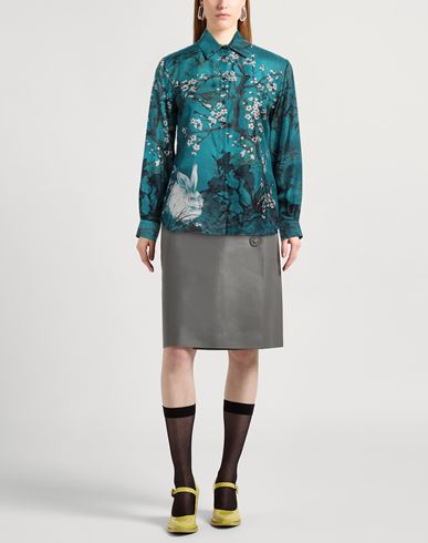 Ferragamo Woman Shirt Deep teal Size 2 Silk