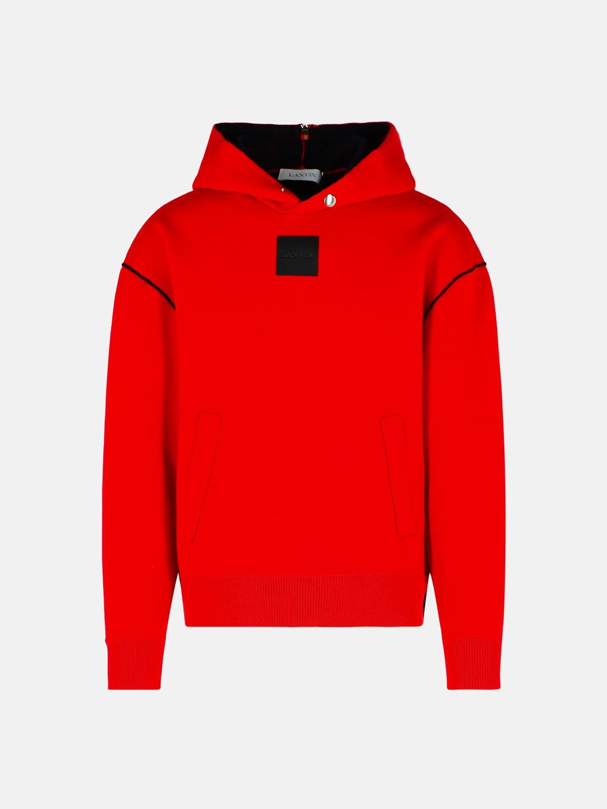 'Loose' Red Wool Blend Sweatshirt