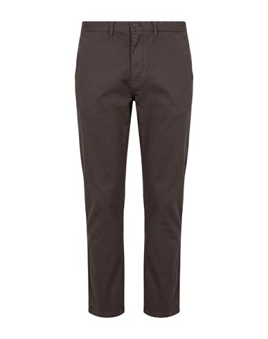 Man Pants Dark brown Size 36 Cotton, Elastane