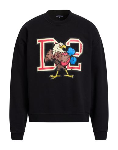 Man Sweatshirt Black Size L Cotton