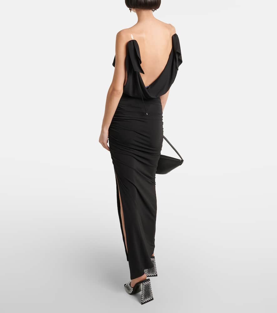 Ruched jersey maxi dress