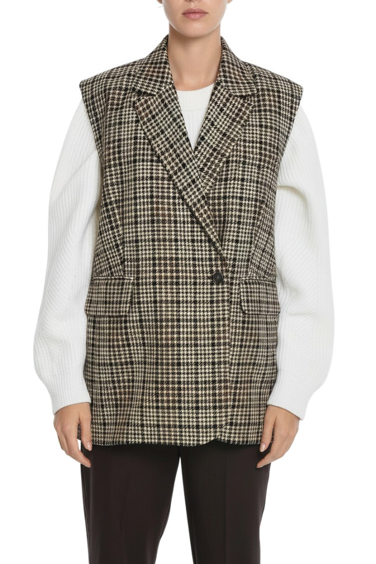 Multicolor Checks Notched Lapel Blazer