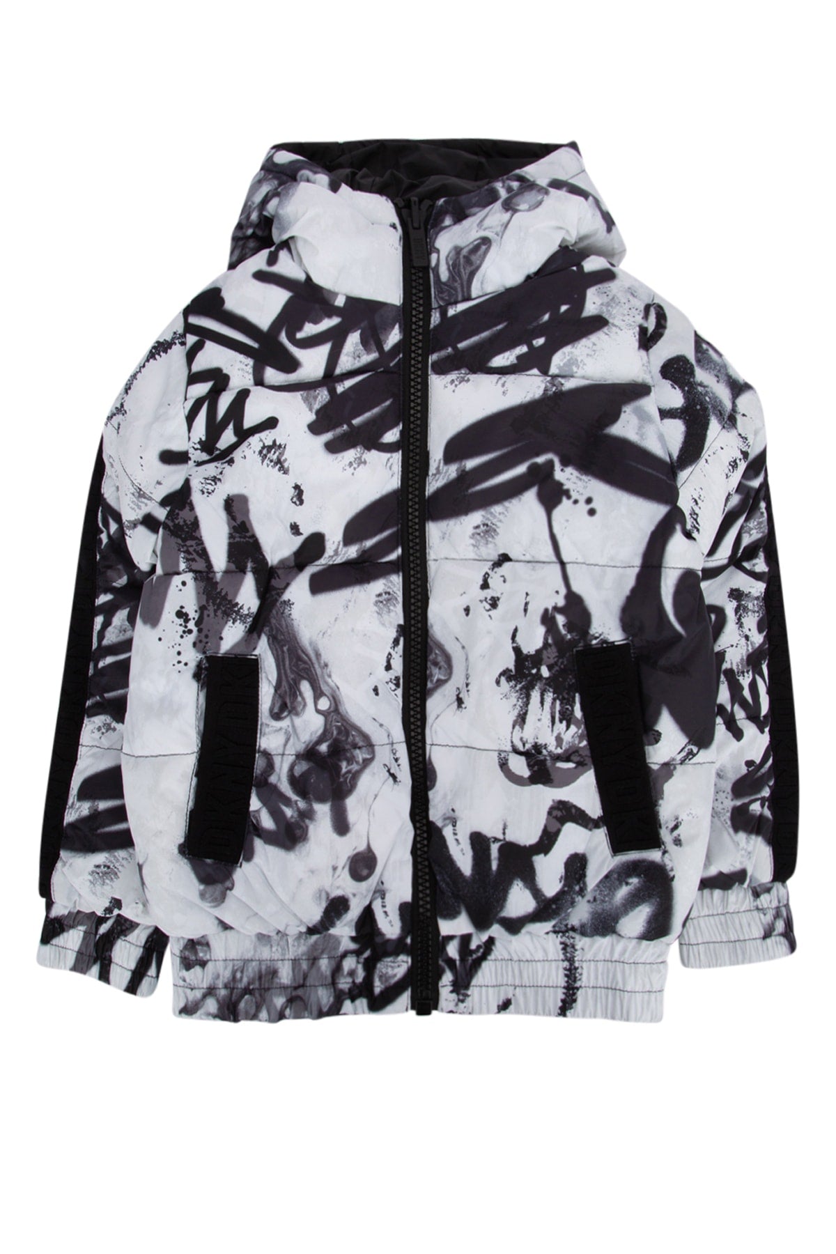 Abstract Graphic Print Jacket — White