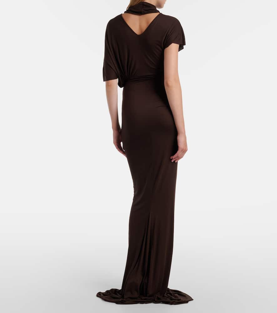 Lilith draped jersey gown