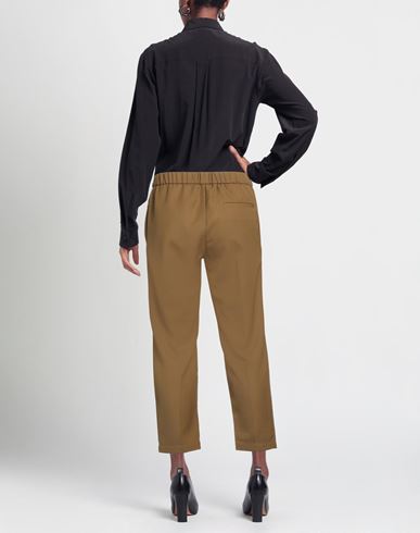 Pomandère Woman Pants Military green Size 4 Polyester, Virgin Wool