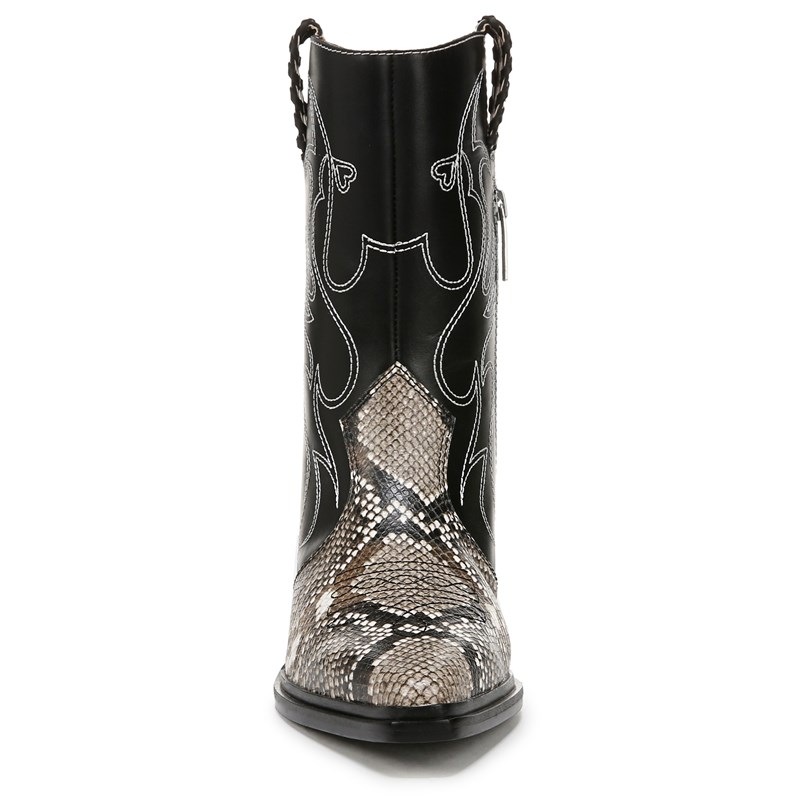 Women's Bianca Western Boots (Black/Grey Snake Print Leather)