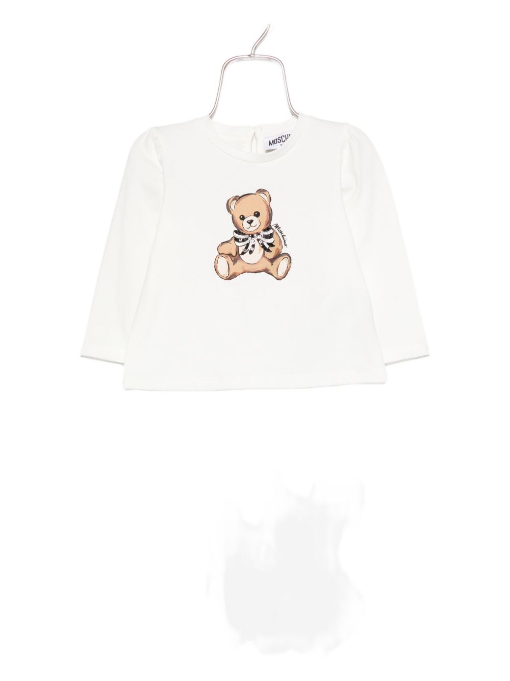 Teddy bear-print long-sleeve top - Pink
