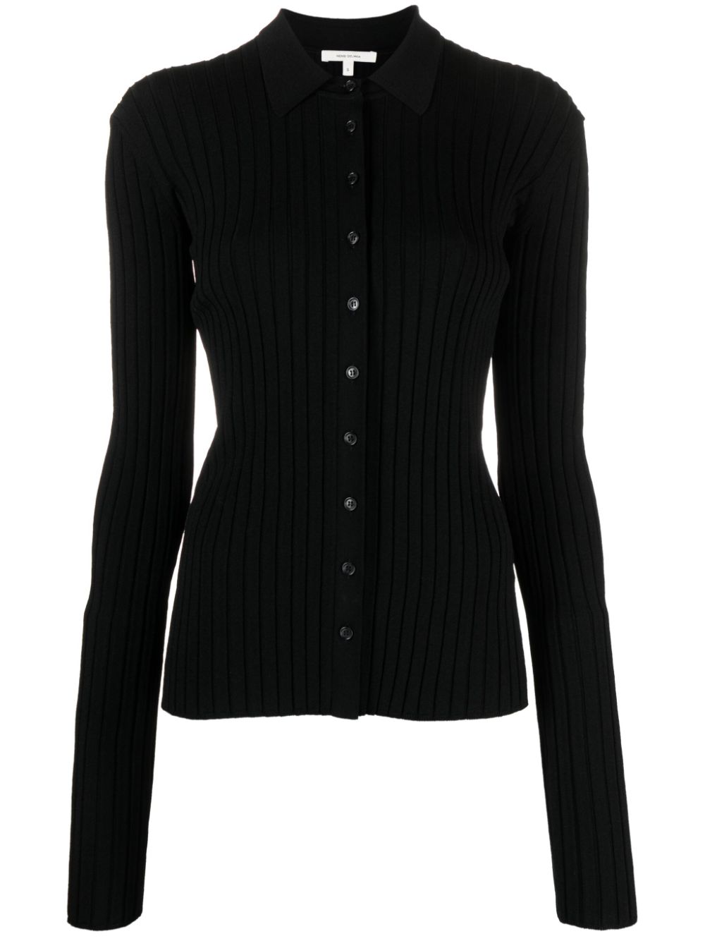 Straight-point collar pleated top - Black
