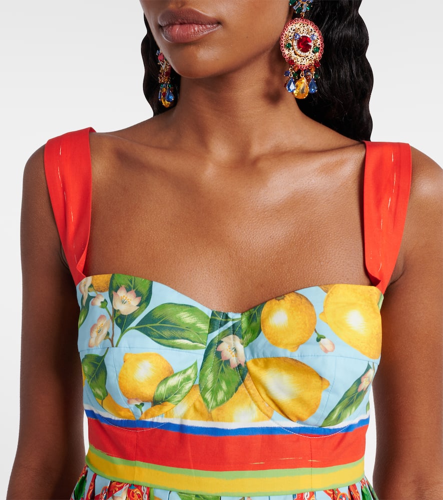 Printed cotton mini dress