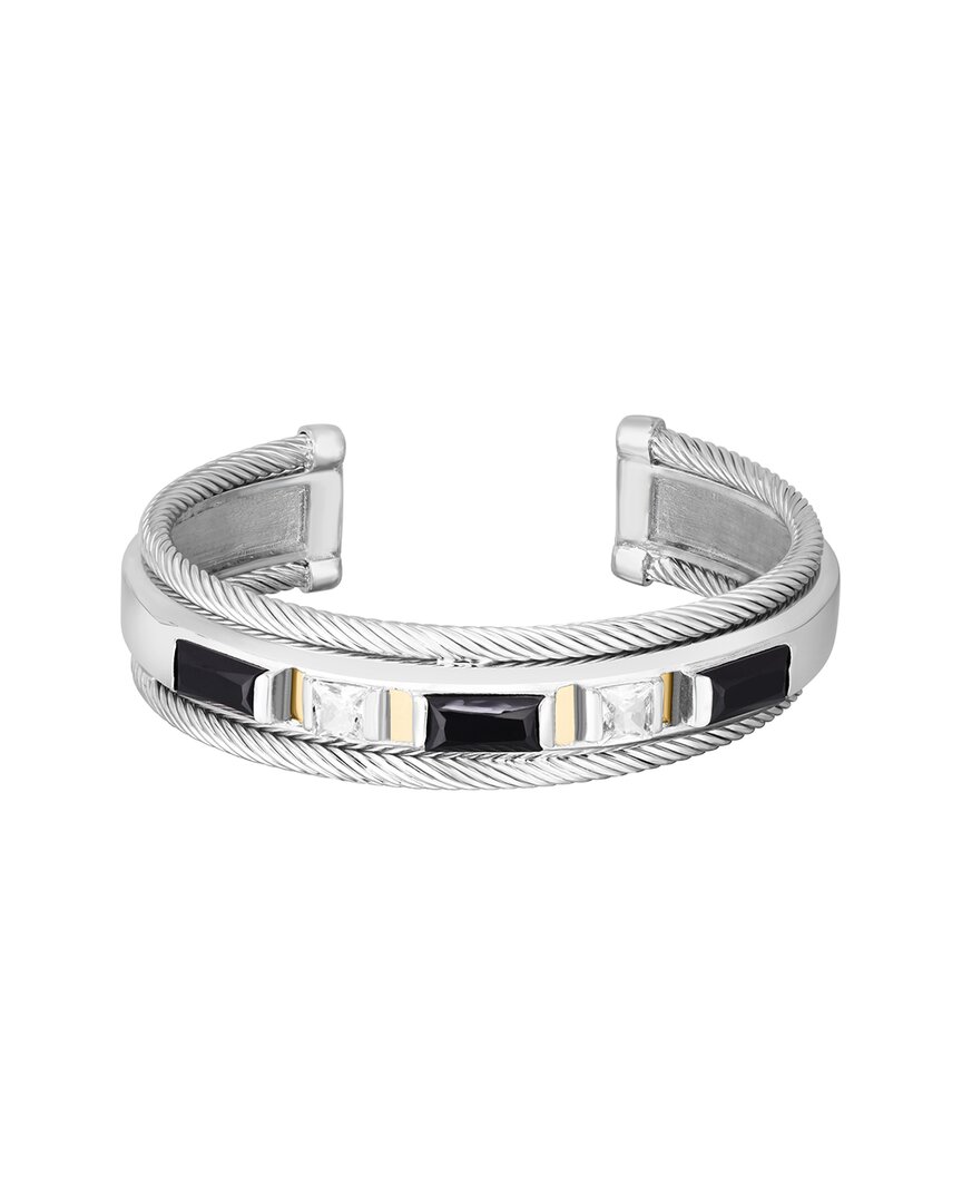 Sterling Silver & 18K Gold Black Spinel Cuff